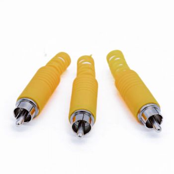 Plug Rca Plstico Longo Amarelo