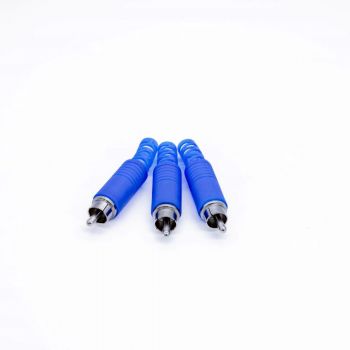 Plug Rca Plstico Longo Azul