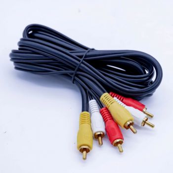 Cabo A/V 3x3 Rca Gold com Coaxial