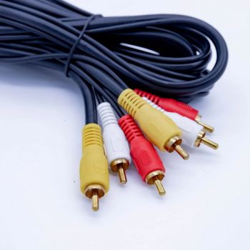 Cabo A/V 3x3 Rca Gold com Coaxial